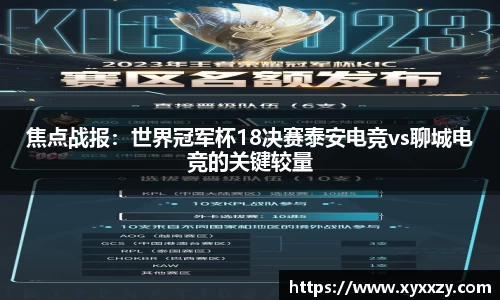焦点战报：世界冠军杯18决赛泰安电竞vs聊城电竞的关键较量